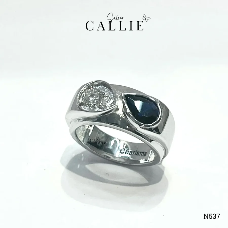 N537 - Nhẫn Bạc Thiết Kế Callie Silver Mặt Giọt Nước