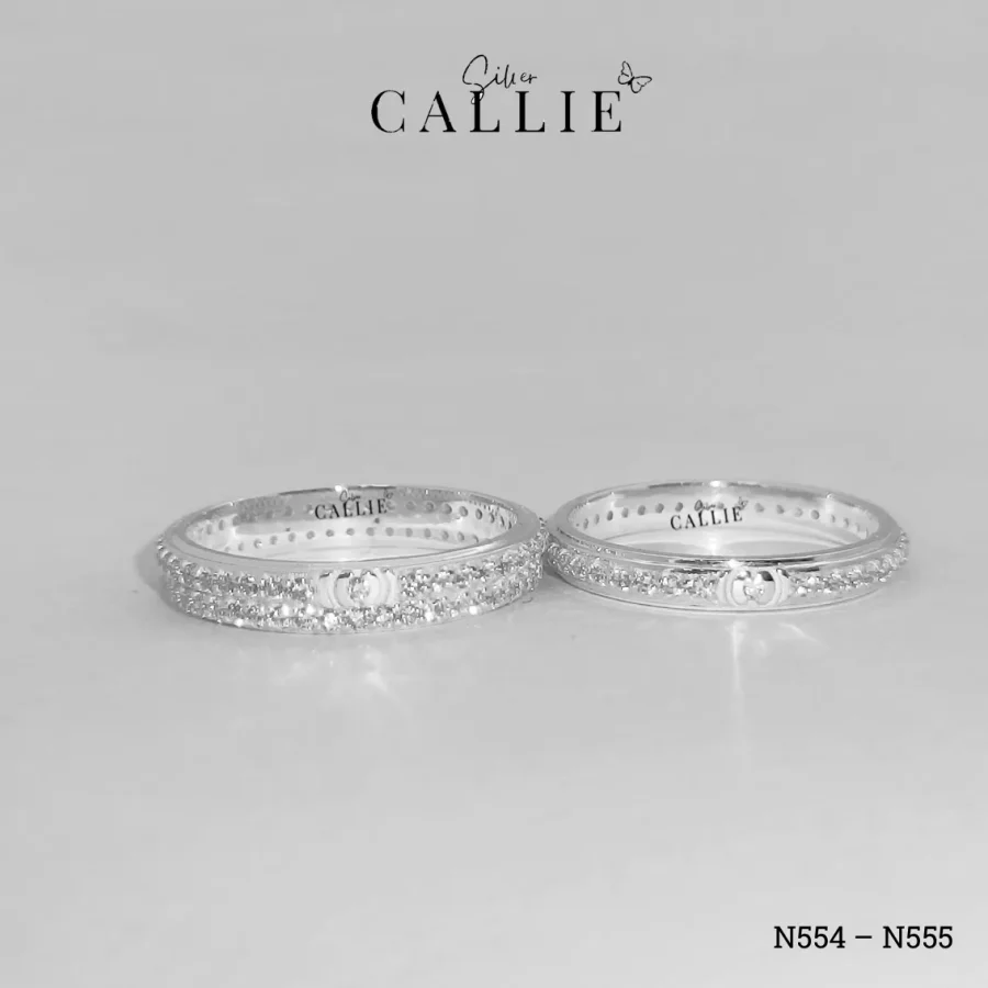N554 - N555: Nhẫn Bạc Thiết Kế Callie Silver Đính Đá Full Nhẫn