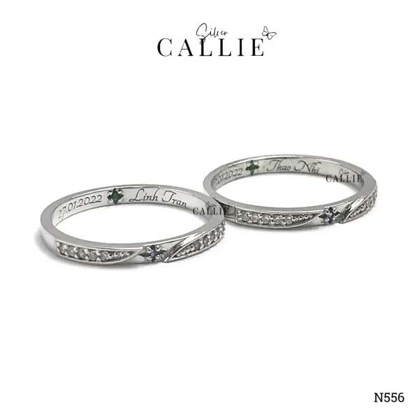 N556 - Nhẫn Bạc Thiết Kế Callie Silver Bông Tuyết Đính Đá 2 Mặt