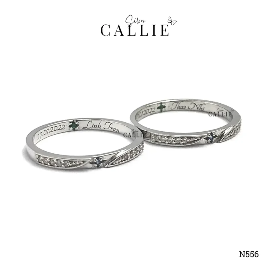 N556 - Nhẫn Bạc Thiết Kế Callie Silver Bông Tuyết Đính Đá 2 Mặt