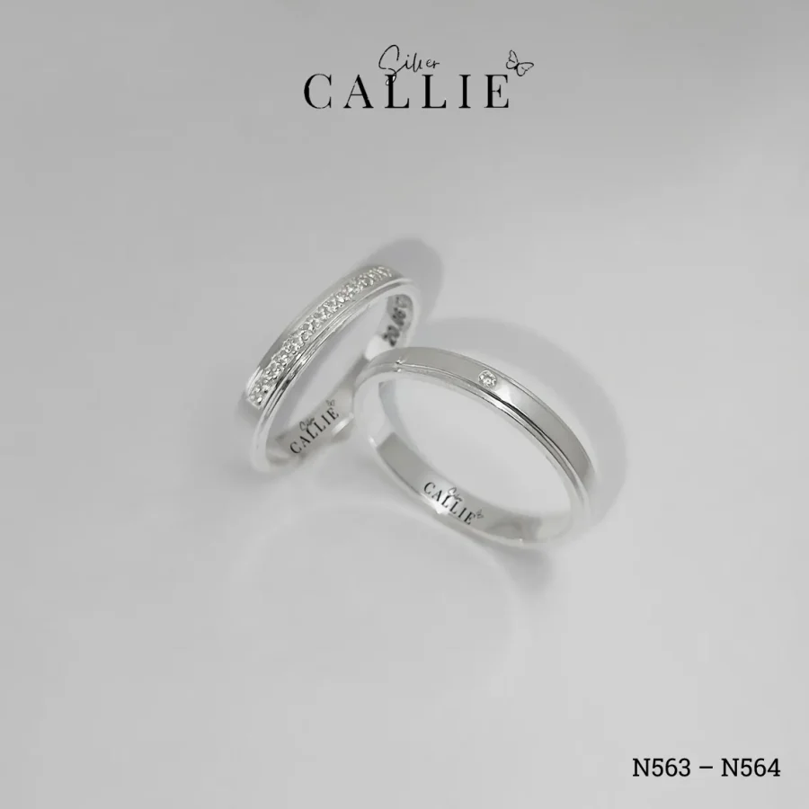 N563 - N564: Nhẫn Bạc Thiết Kế Callie Silver Đính Đá