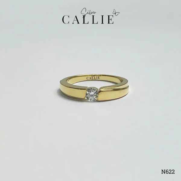 N622 - Nhẫn Bạc Thiết Kế Callie Silver Xoắn 1 Viên Chủ