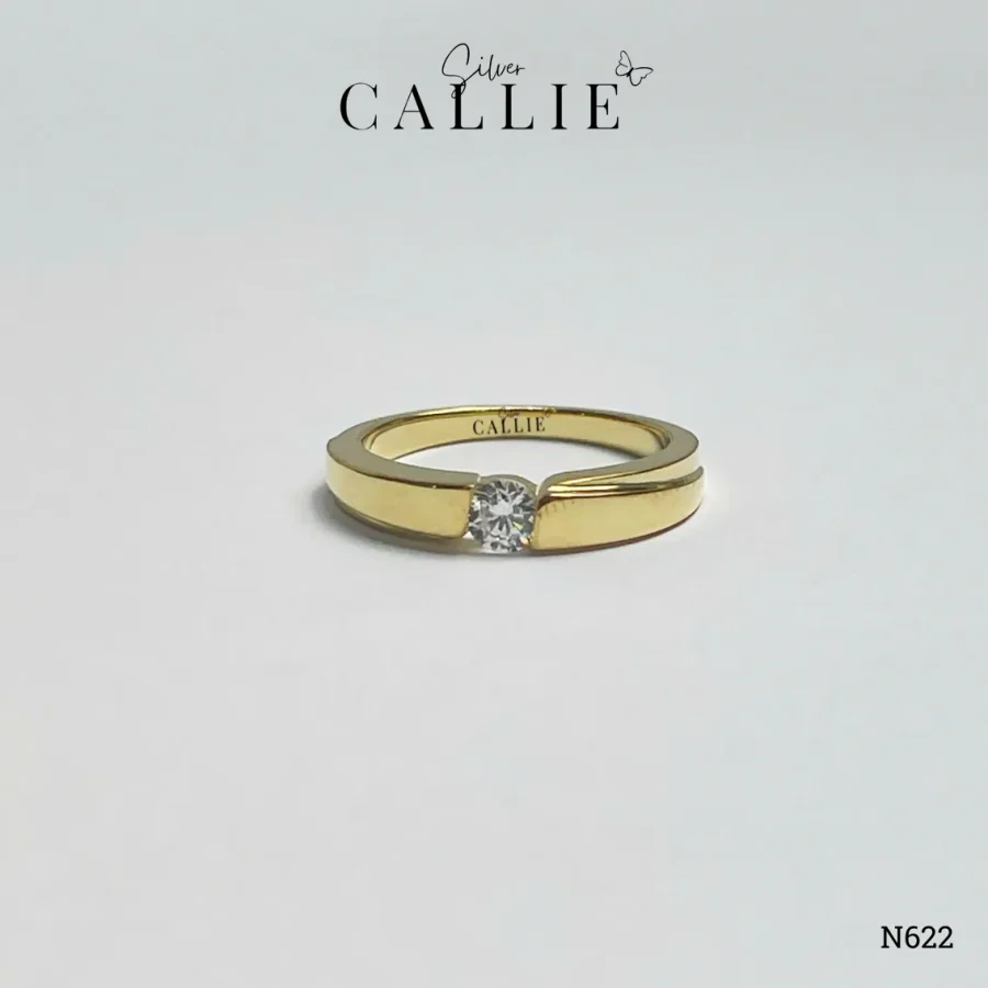 N622 - Nhẫn Bạc Thiết Kế Callie Silver Xoắn 1 Viên Chủ