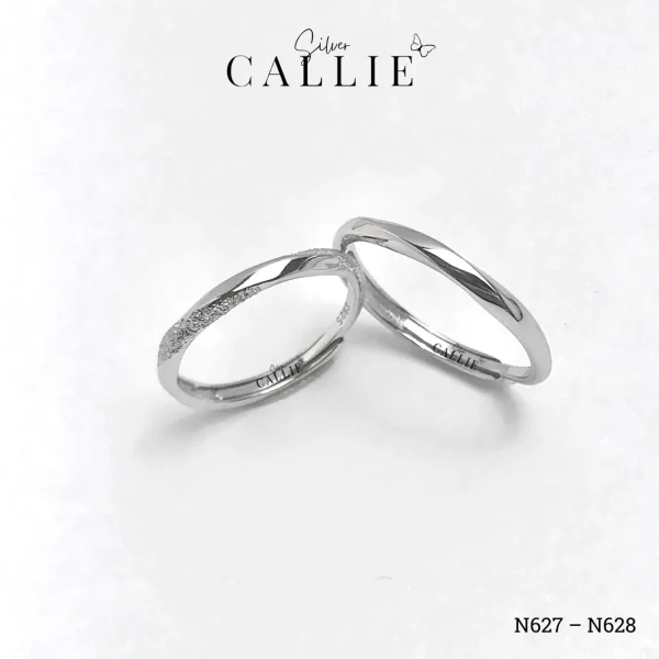 N627 - N628: Nhẫn đôi bạc Callie Silver xoắn