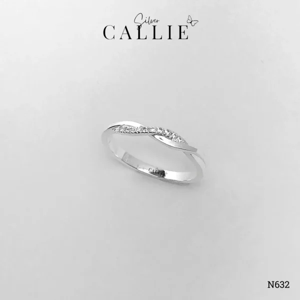 N632 - Nhẫn Bạc Thiết Kế Callie Silver 2 Vòng Xoắn