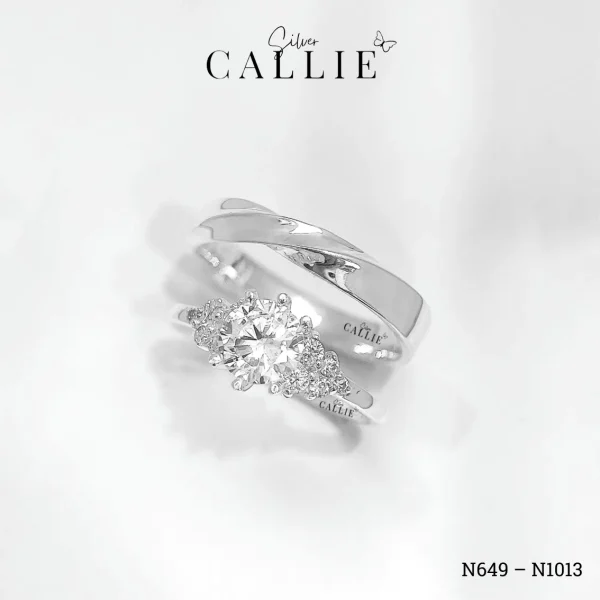 N649 - N1013: Nhẫn Bạc Thiết Kế Callie Silver Eternal Spark