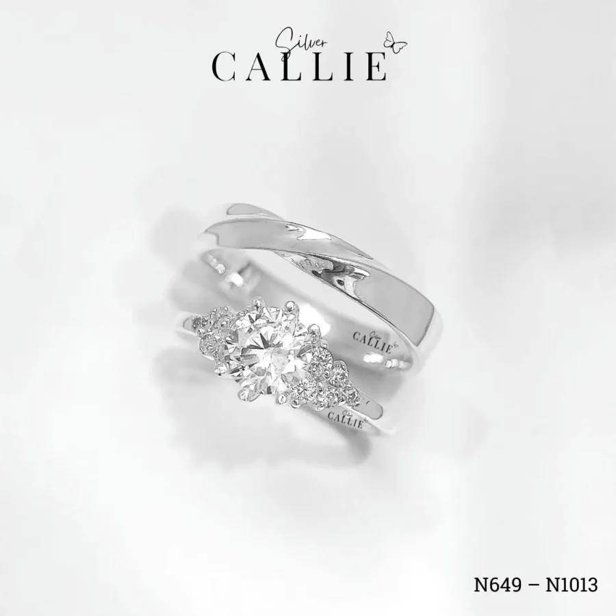 N649 - N1013: Nhẫn Bạc Thiết Kế Callie Silver Eternal Spark