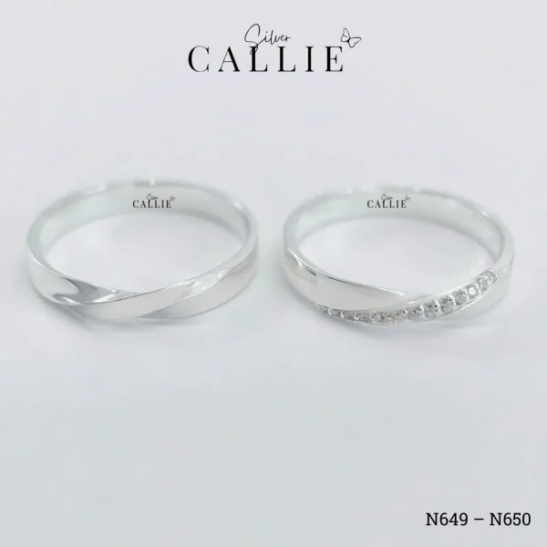N649 - N650: Nhẫn Bạc Thiết Kế Callie Silver Đai Xoắn