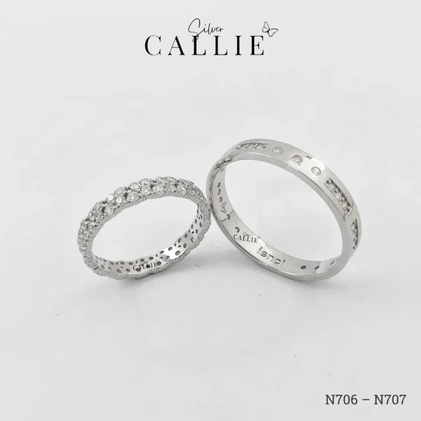 N706 - N707: Nhẫn Bạc Thiết Kế Callie Silver Đính Đá