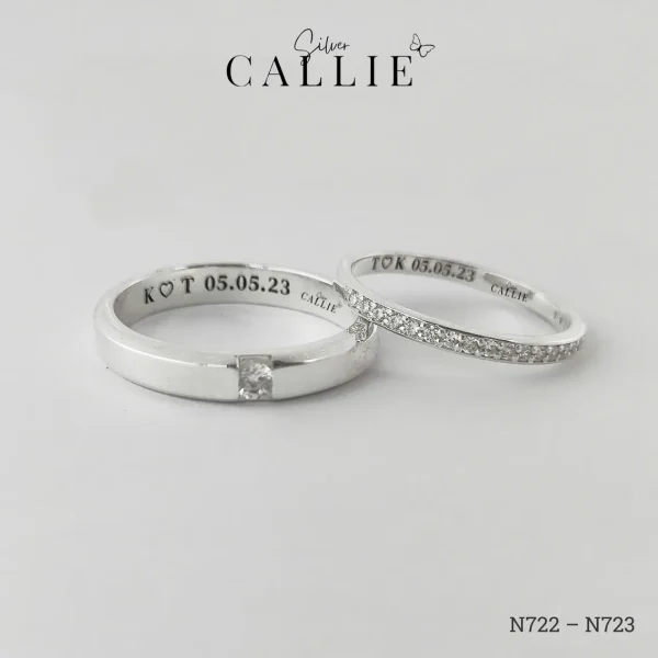 N722 - N723: Nhẫn bạc Thiết kế Callie Silver đính đá