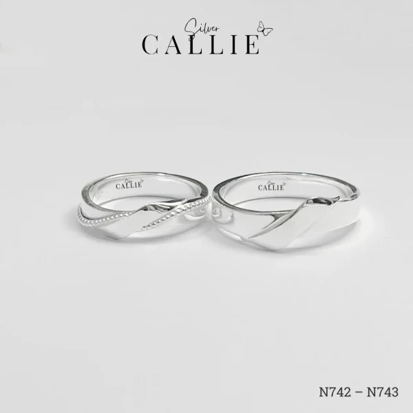 N742 - N743: Nhẫn Bạc Thiết Kế Callie Silver Mặt Vô Cực Và Tên