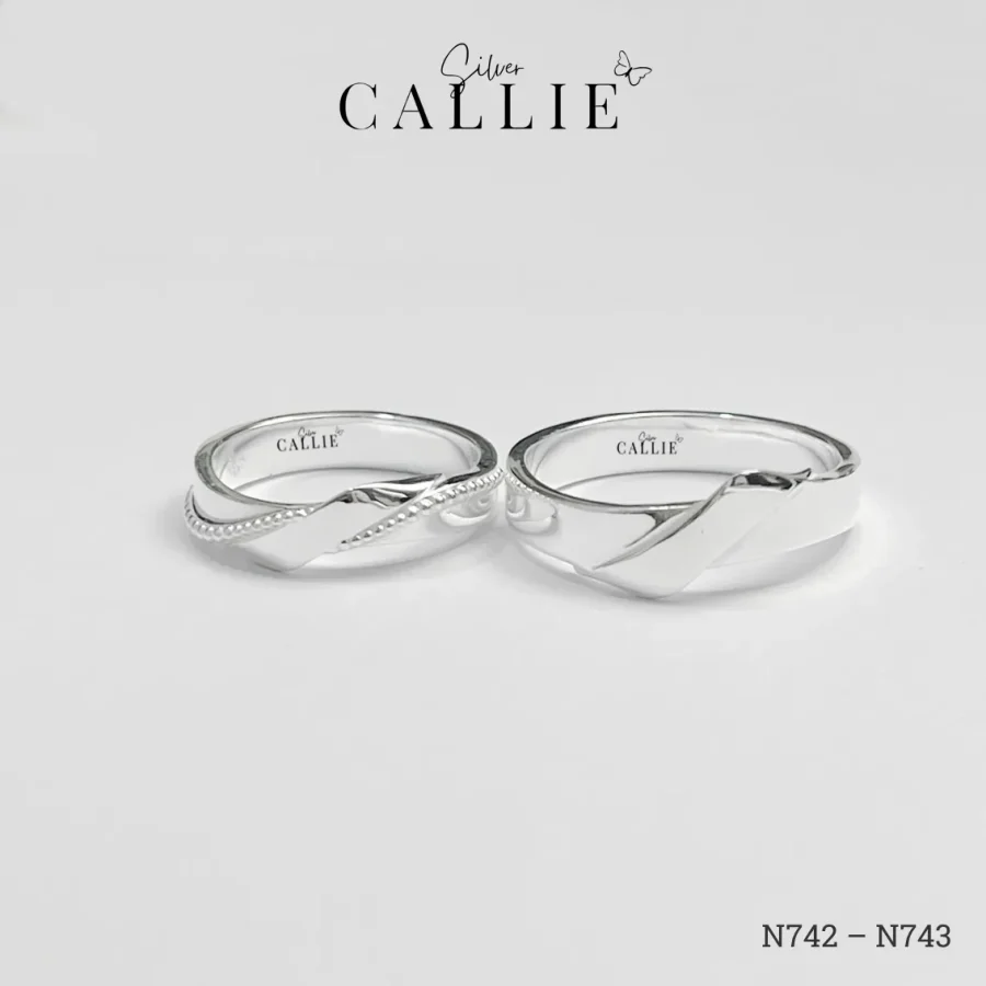 N742 - N743: Nhẫn Bạc Thiết Kế Callie Silver Mặt Vô Cực Và Tên