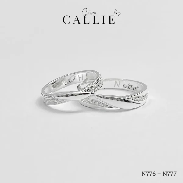 N776 - N777: Nhẫn Bạc Thiết Kế Callie Silver Xoắn