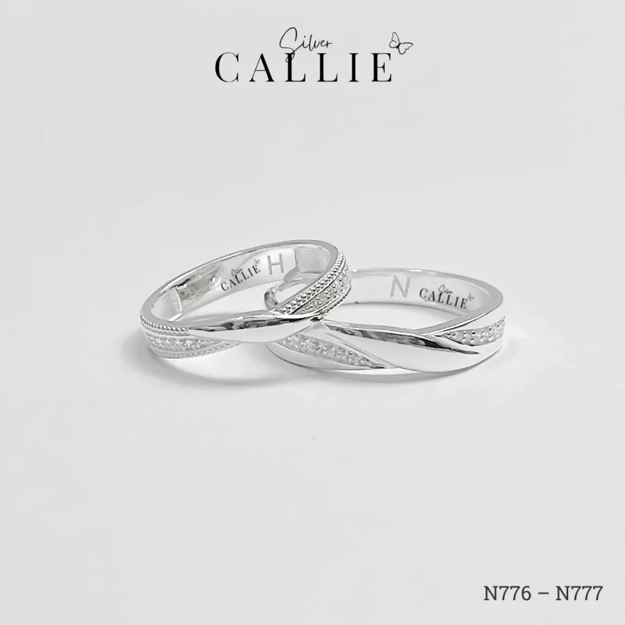 N776 - N777: Nhẫn Bạc Thiết Kế Callie Silver Xoắn