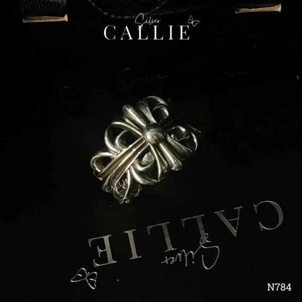 N784 - Nhẫn bạc Callie Silver nam hoạ tiết cao 17mm