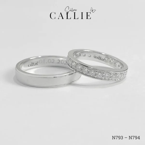 N793 - N794: Nhẫn bạc Callie Silver thiết kế đính đá