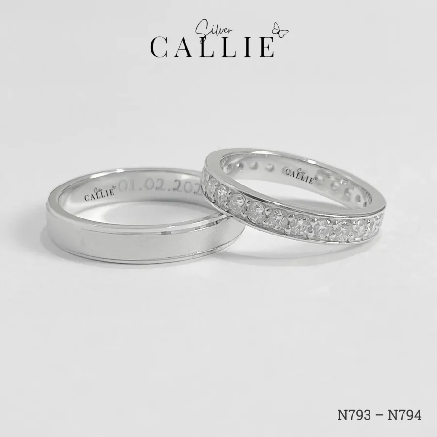 N793 - N794: Nhẫn bạc Callie Silver thiết kế đính đá
