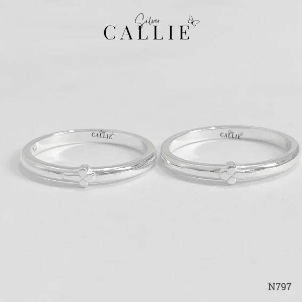 N797 - Nhẫn Bạc Thiết Kế Callie Silver Thánh Giá Đai 2mm