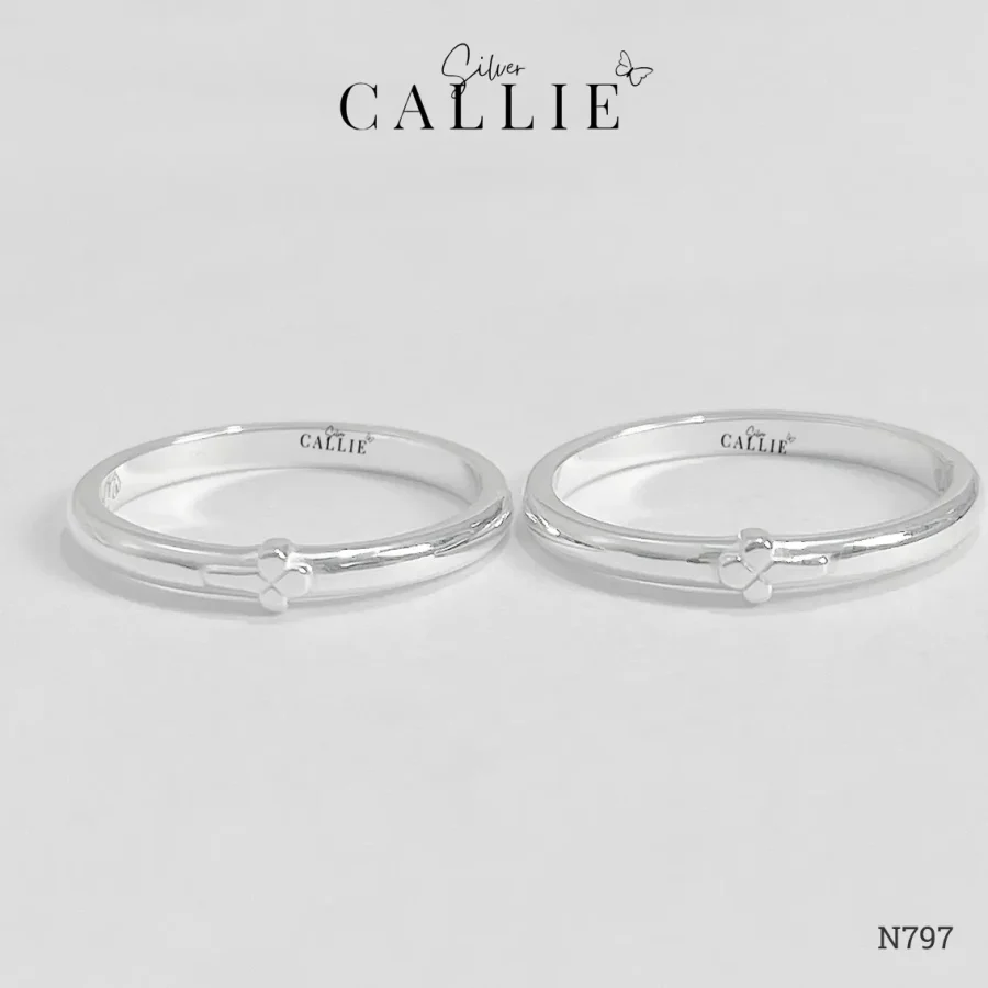 N797 - Nhẫn Bạc Thiết Kế Callie Silver Thánh Giá Đai 2mm