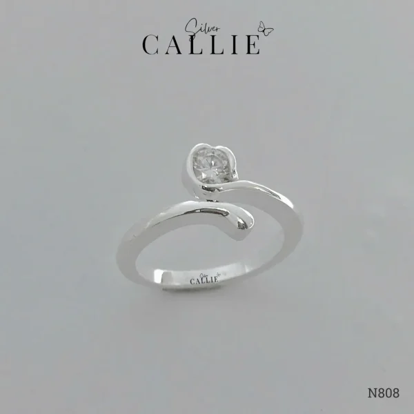 N808 - Nhẫn Bạc Thiết Kế Callie Silver Nụ Hoa Free Size