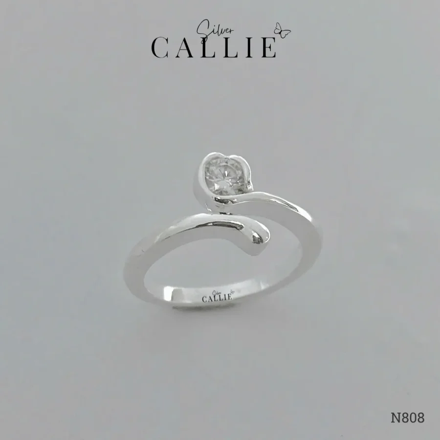 N808 - Nhẫn Bạc Thiết Kế Callie Silver Nụ Hoa Free Size