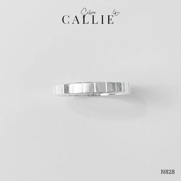 N828 - Nhẫn Bạc Thiết Kế Callie Silver Hình Khối