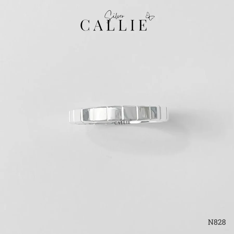 N828 - Nhẫn Bạc Thiết Kế Callie Silver Hình Khối