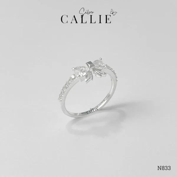 N833 - Nhẫn bạc Callie Silver nơ đính đá