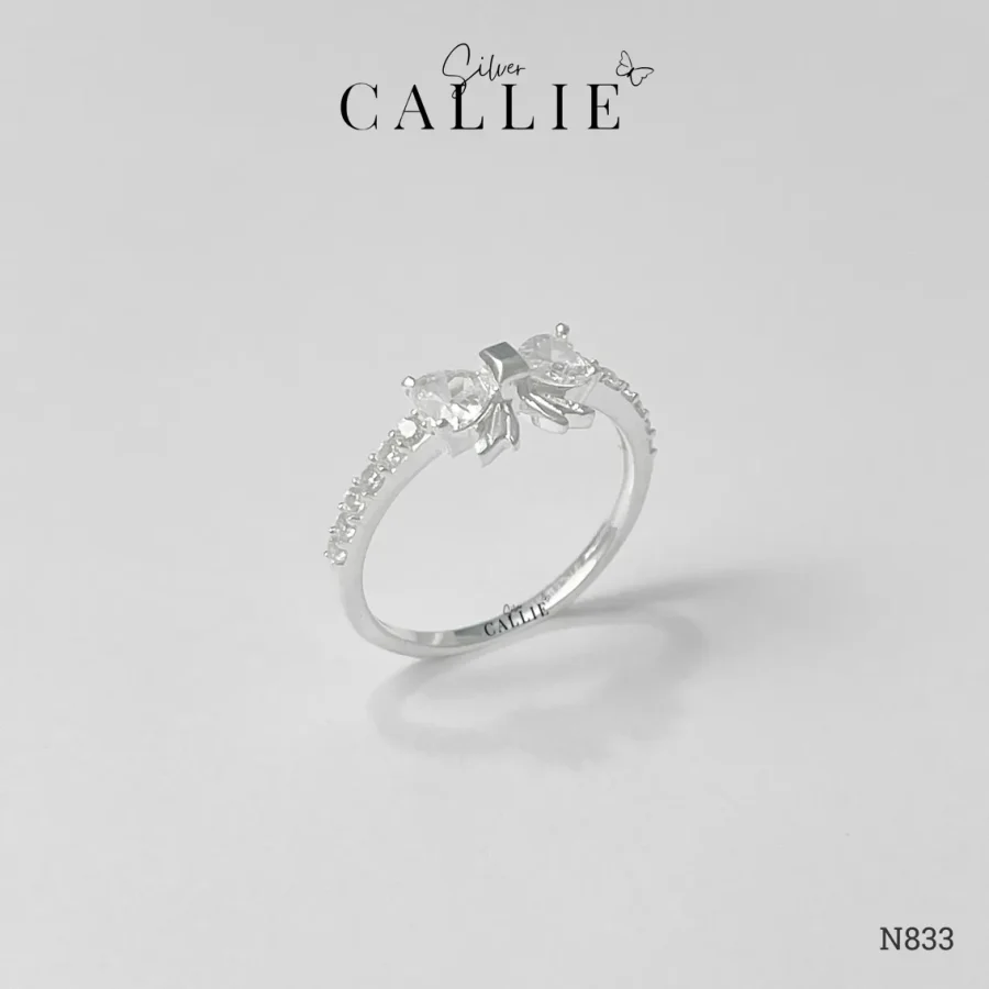 N833 - Nhẫn bạc Callie Silver nơ đính đá