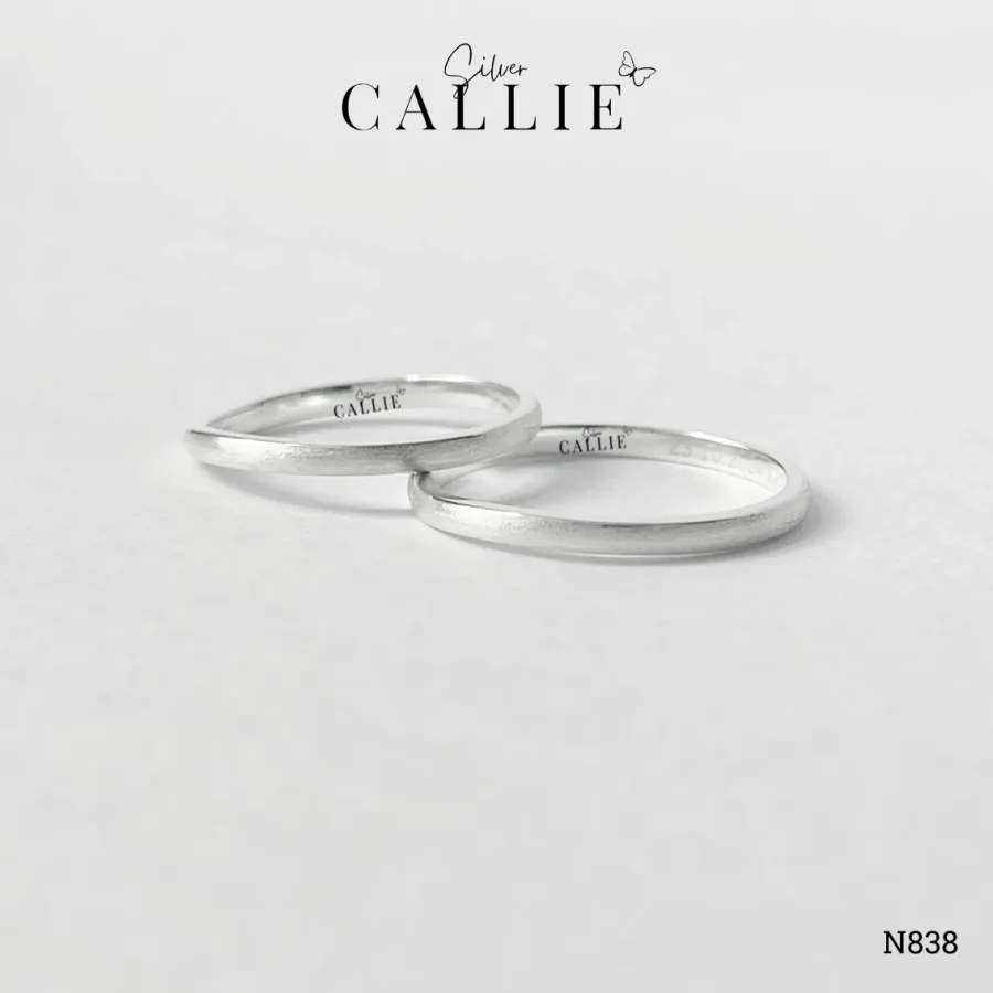 N838 - Nhẫn bạc thiết kế Callie Silver Vòng Cong