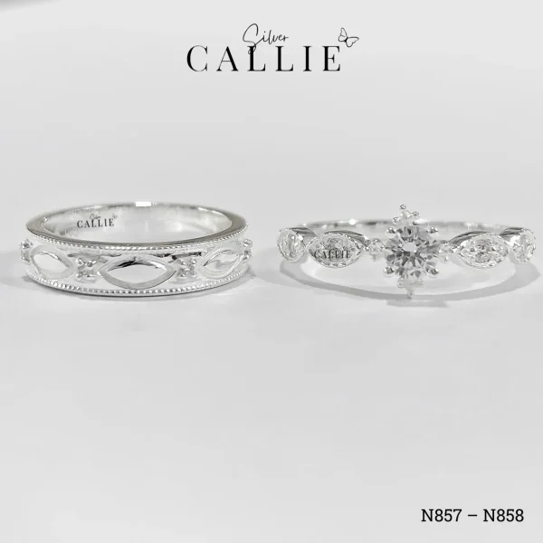 N857 - N858: Nhẫn bạc thiết kế Callie Silver vòng xoắn