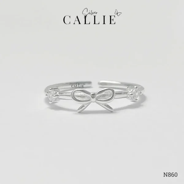 N860 - Nhẫn bạc Callie Silver nơ đai hở