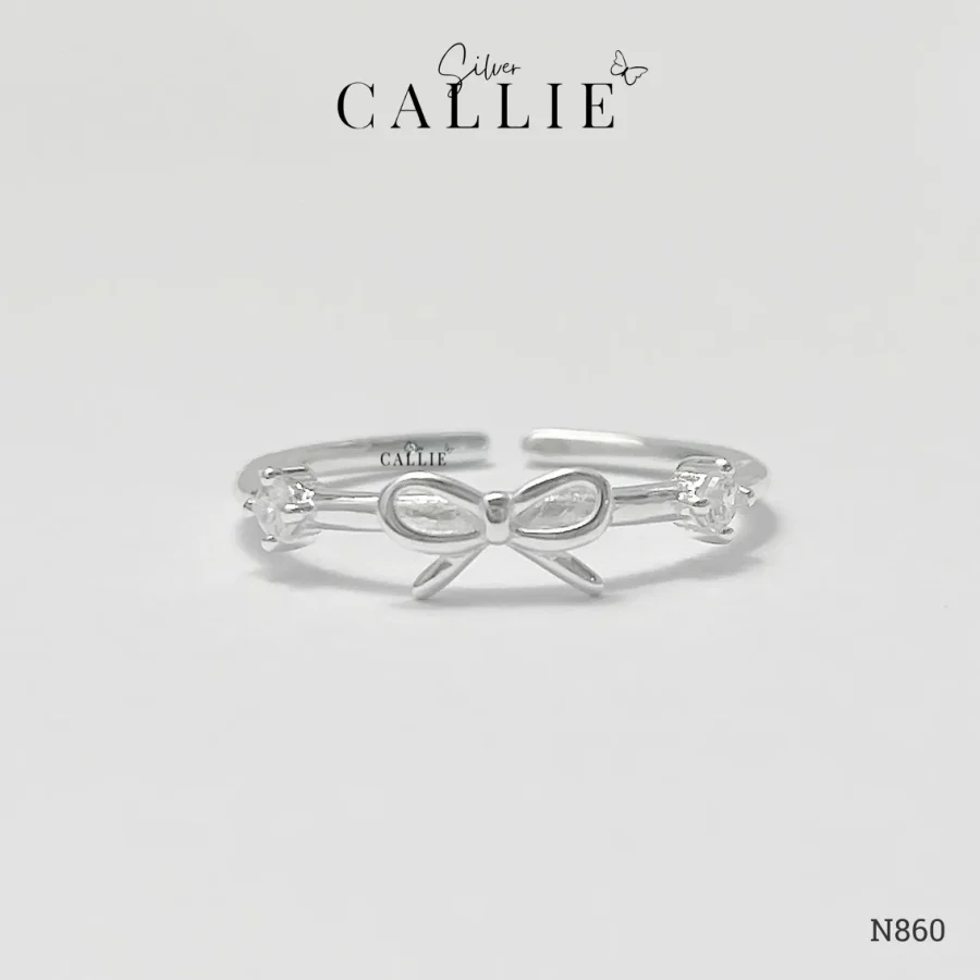 N860 - Nhẫn bạc Callie Silver nơ đai hở