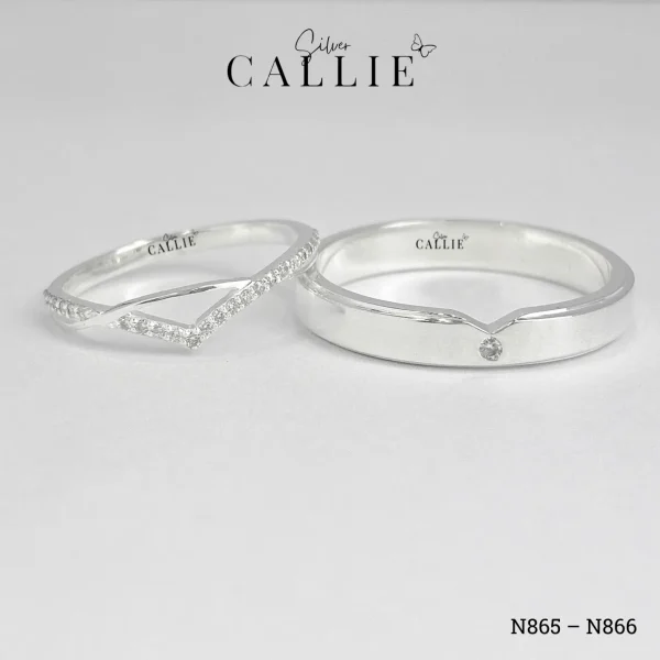 N865 - N866: Nhẫn bạc thiết kế Callie Silver ghép đôi