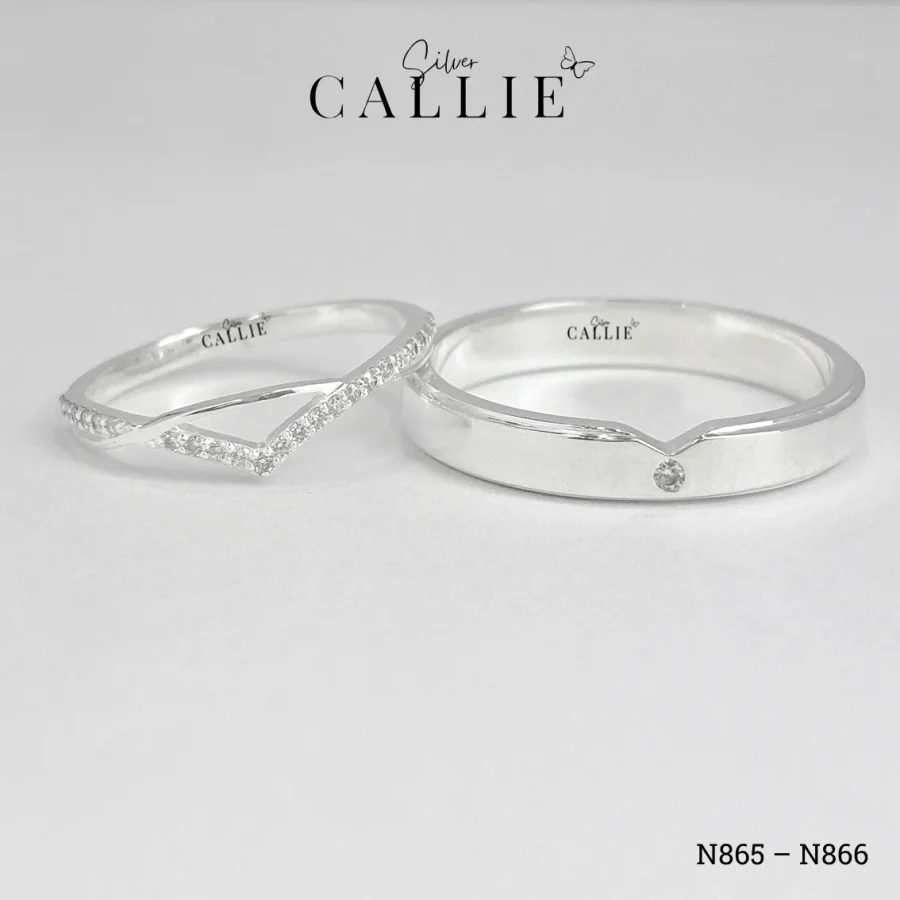 N865 - N866: Nhẫn bạc thiết kế Callie Silver ghép đôi