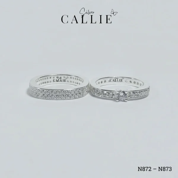 N872 - N873: Nhẫn bạc thiết kế Callie Silver đính full đá