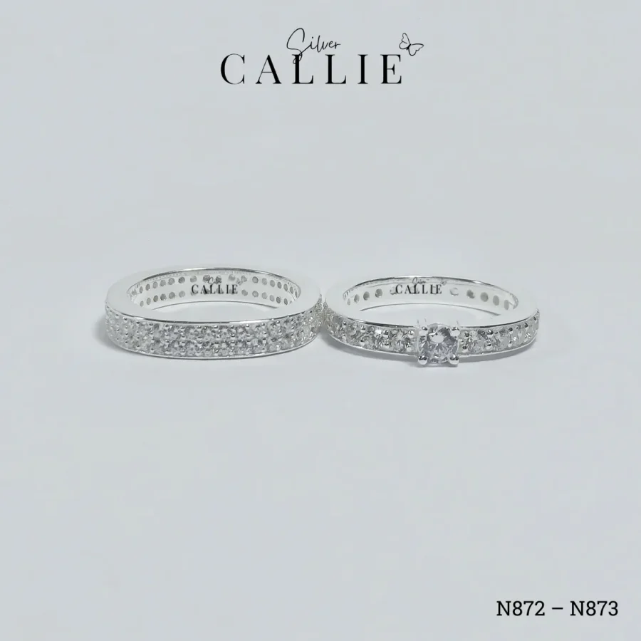 N872 - N873: Nhẫn bạc thiết kế Callie Silver đính full đá
