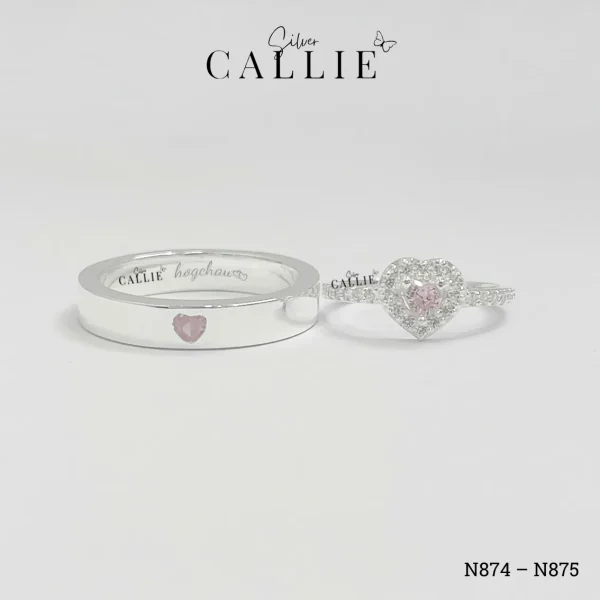 N874 - N875: Nhẫn bạc thiết kế Callie Silver trái tim