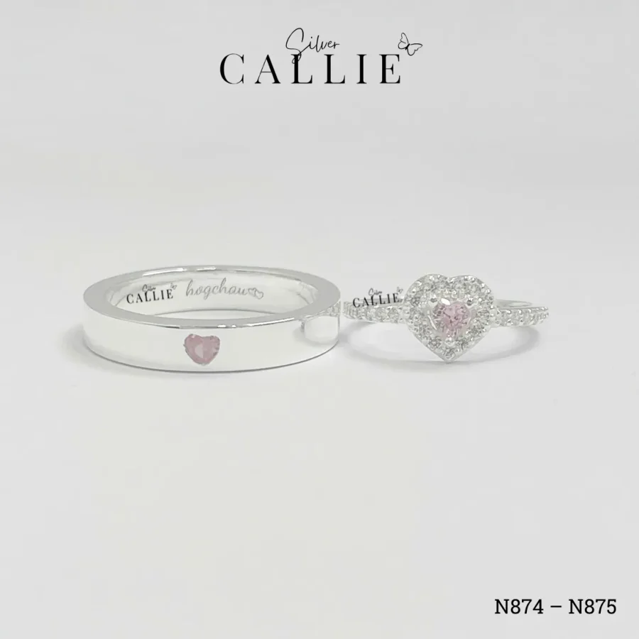 N874 - N875: Nhẫn bạc thiết kế Callie Silver trái tim
