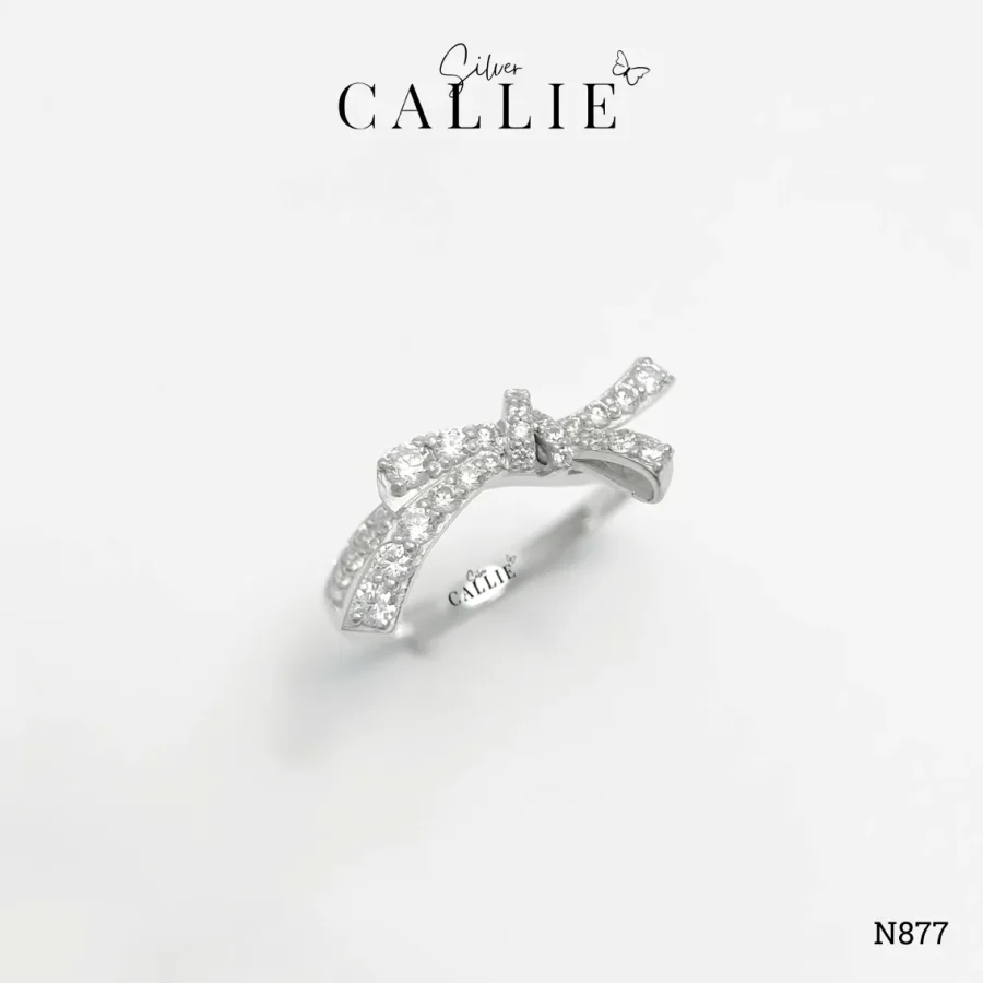 N877 - Nhẫn bạc thiết kế Callie Silver nơ xoắn
