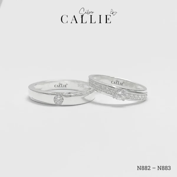 N882 - N883: Nhẫn bạc Callie Silver đai chéo