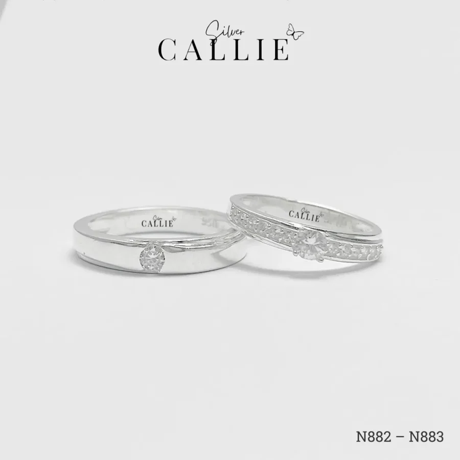 N882 - N883: Nhẫn bạc Callie Silver đai chéo
