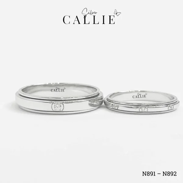 N891 - N892: Nhẫn bạc thiết kế Callie Silver đính đá xoay