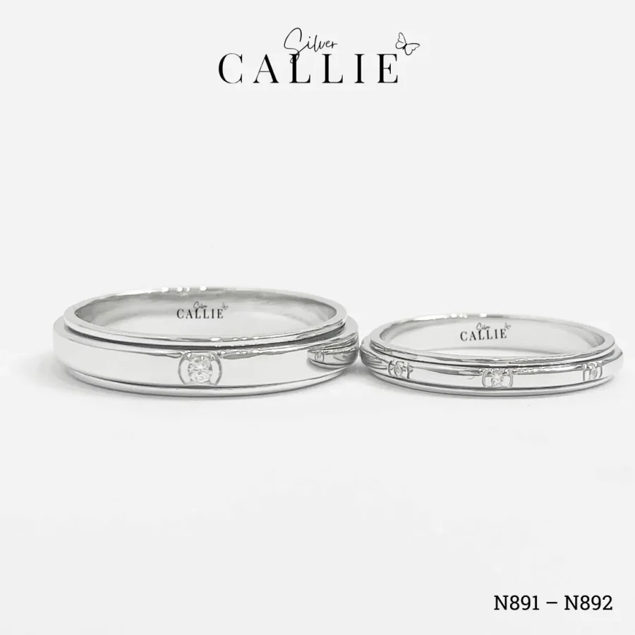 N891 - N892: Nhẫn bạc thiết kế Callie Silver đính đá xoay