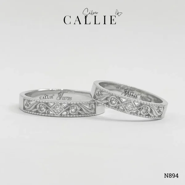 N894 - Nhẫn bạc thiết kế Callie Silver hoàng gia