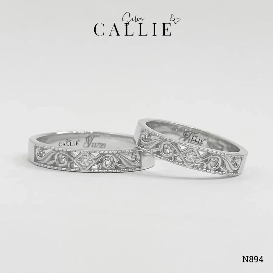 N894 - Nhẫn bạc thiết kế Callie Silver hoàng gia