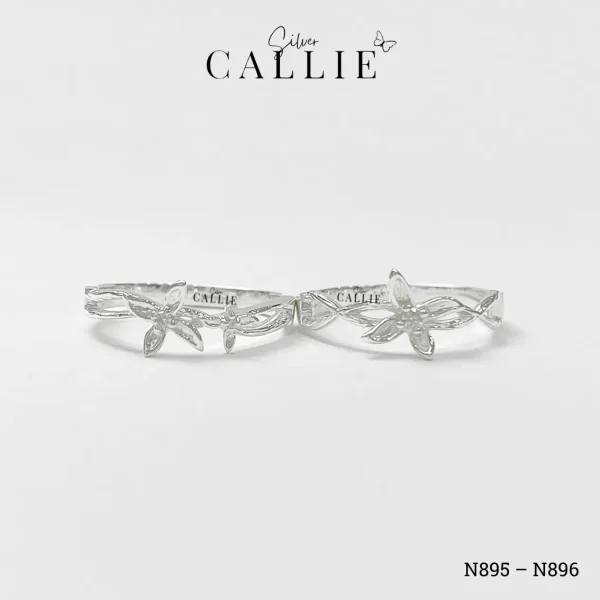N895 - N896: Nhẫn bạc thiết kế Callie Silver hoa ly