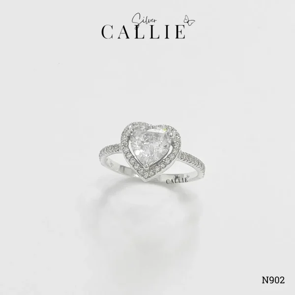 N902 - Nhẫn bạc thiết kế Callie Silver mặt trái tim