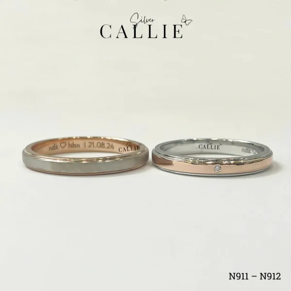 N911 - N912: Nhẫn bạc đôi thiết kế Callie Silver