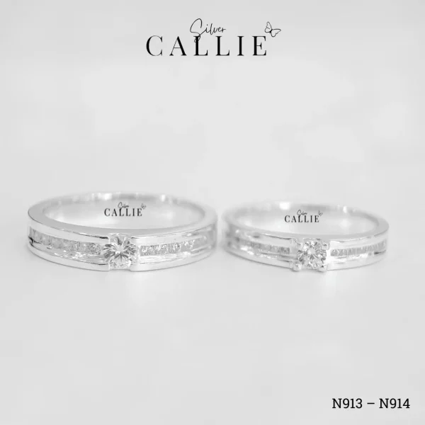 N913 - N914: Nhẫn bạc thiết kế Callie Silver 1 Viên Chủ